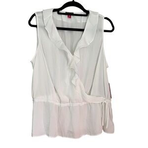 NWT Vince Camuto wrap peplum ruffle sleeveless top 2x